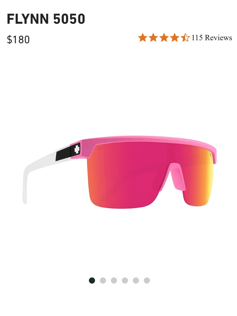 SPY Flynn 5050 Shield Sunglasses in Pink and White